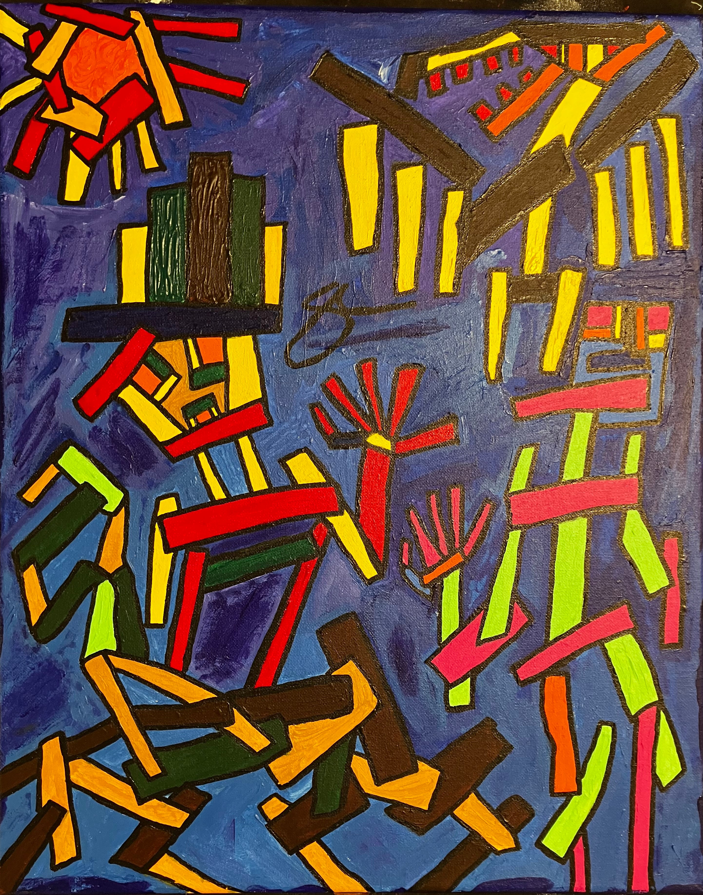 Creatures Made Of Sticks 16x20 inch canvas