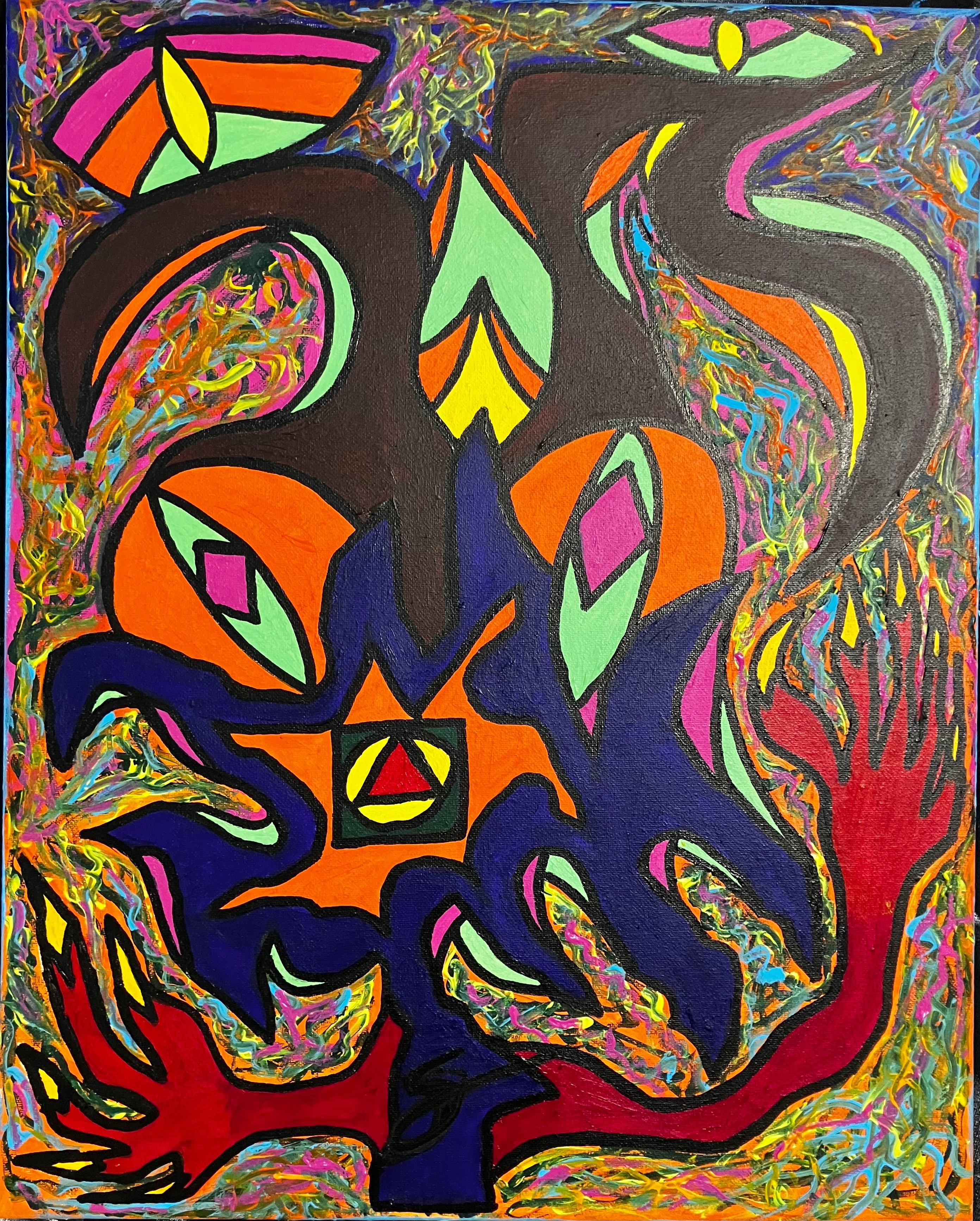 The Release Of The Soul Collector; 16x20 inch acrylic canvas