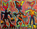 The Three Tricksters; 16x20 inch acrylic canvas