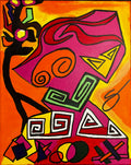 Worshipper Of Shapes; 16x20 inch acrylic canvas