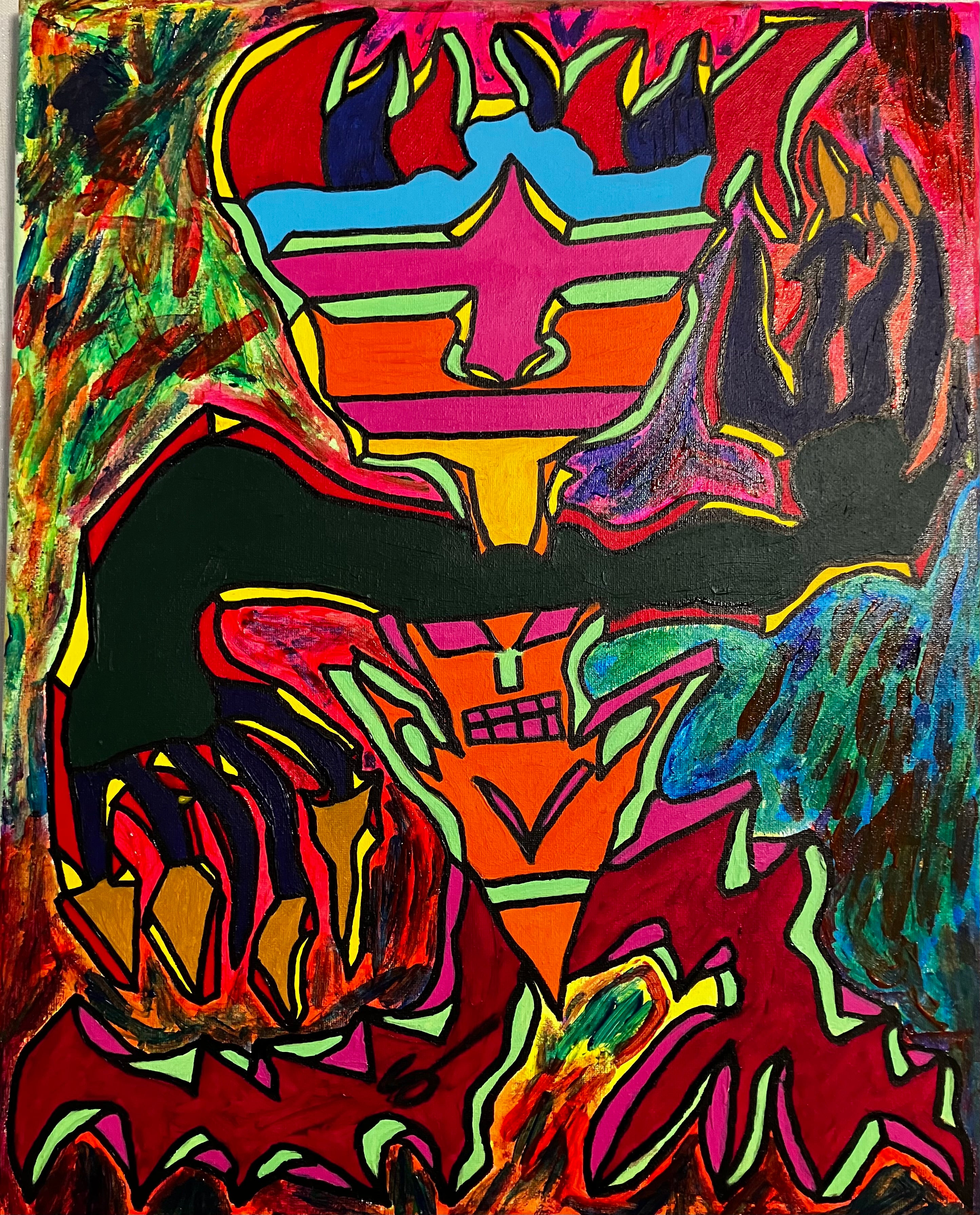Talking Head; 16x20 inches acrylic canvas