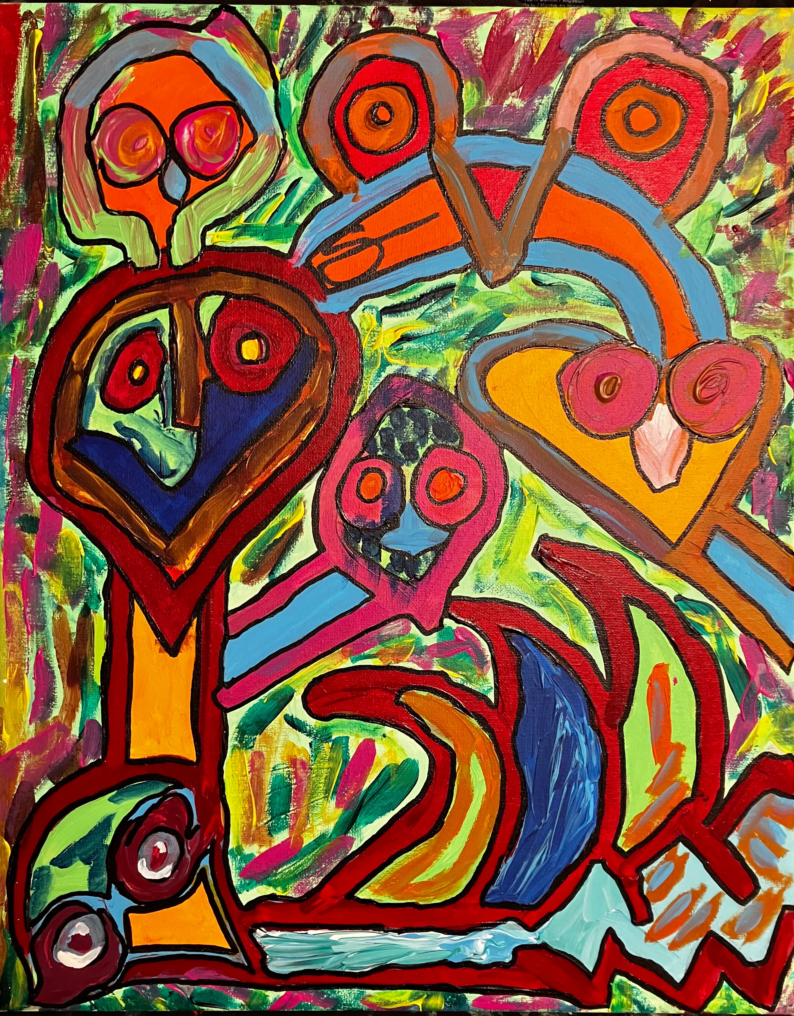 The Pumpkins; 16x20 inch acrylic canvas