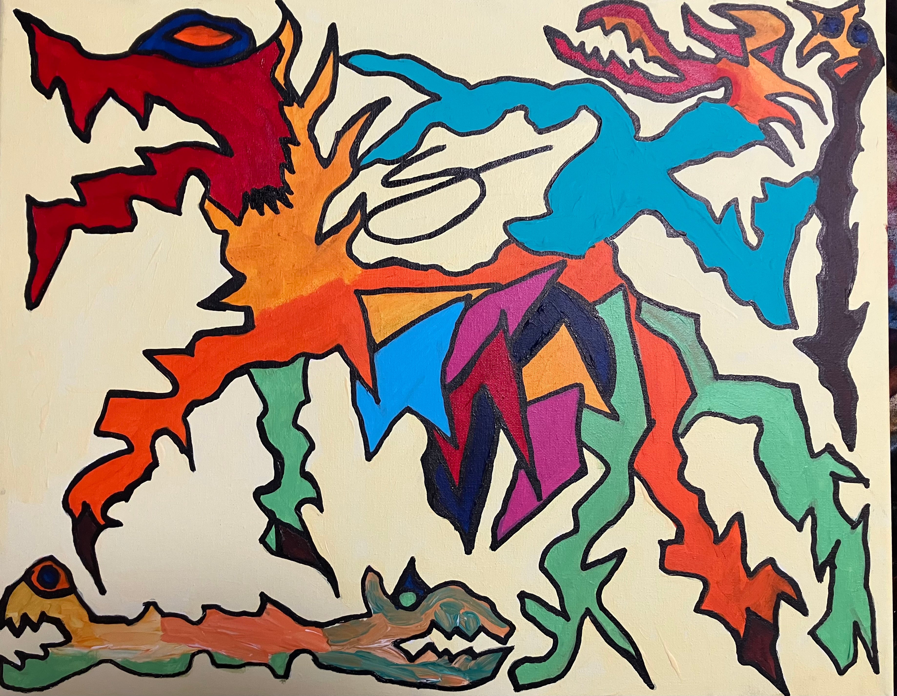 Horseman’s Trident; 16x20 inch acrylic canvas
