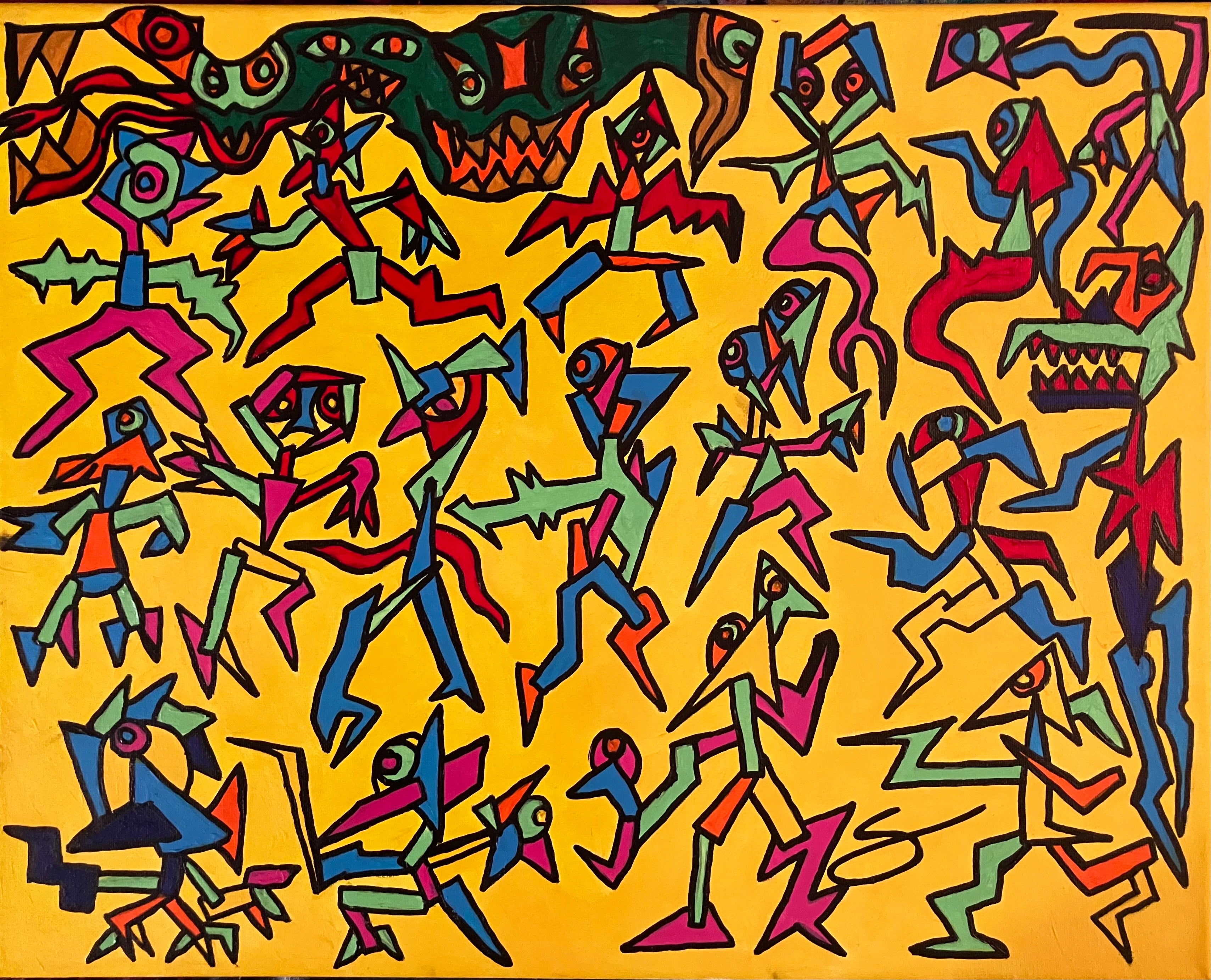 36. Hallways Of The Subconscious (Acrylic paint on 16x20 inch canvas; ready to hang)