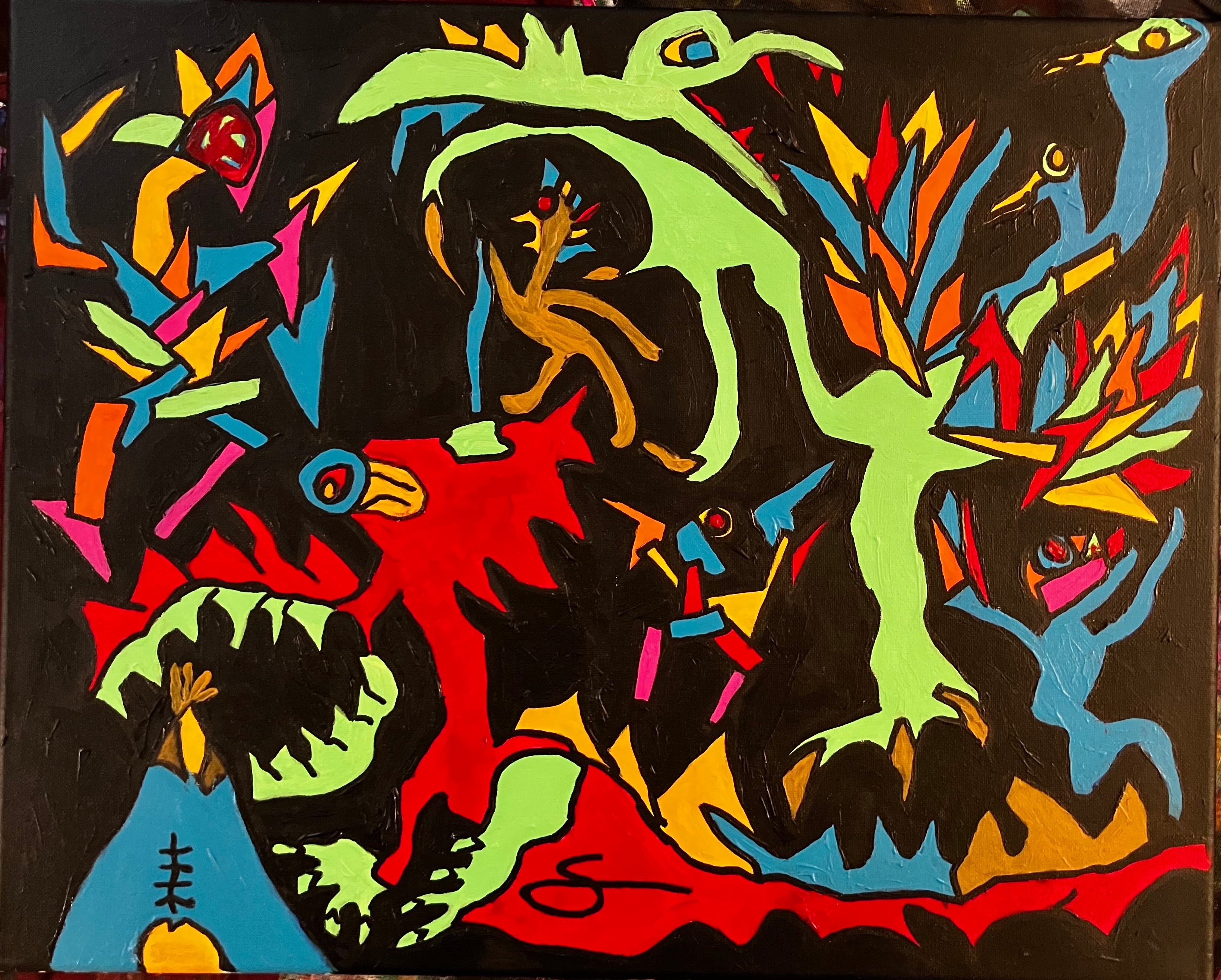 40. Talisman’s Dream (Acrylic paint on 16x20 inch canvas; ready to hang)