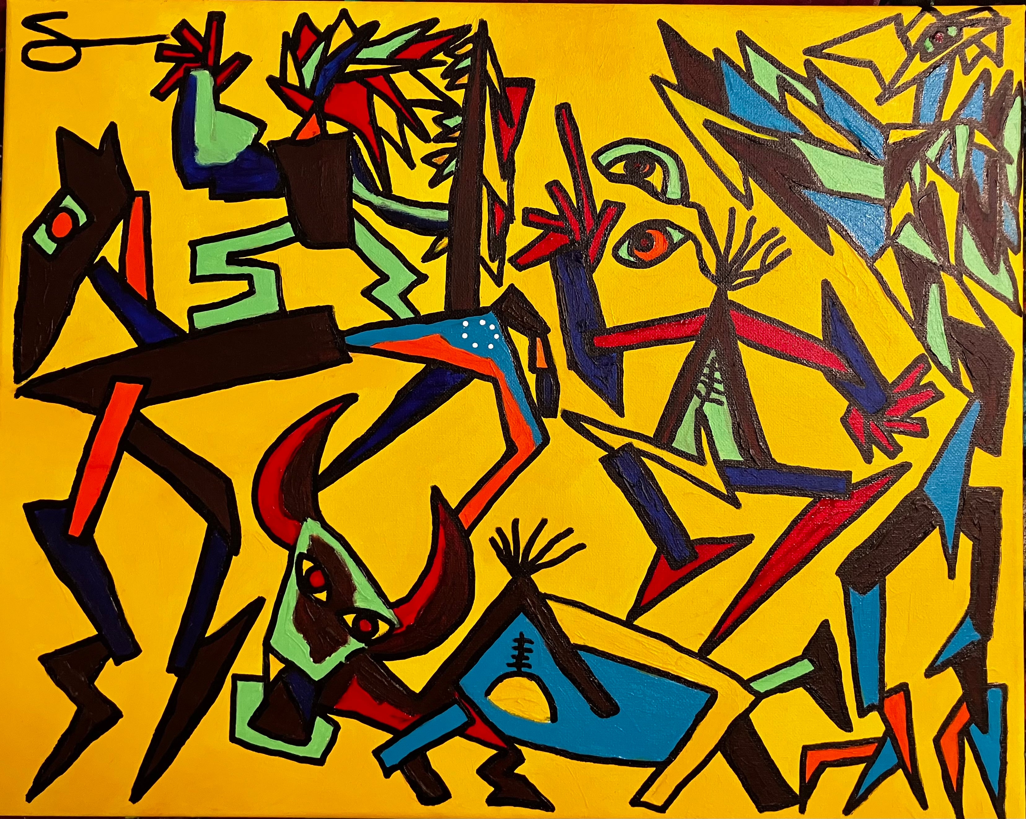 41. Native Hallucination (acrylic 16x20 inch canvas; ready to hang)