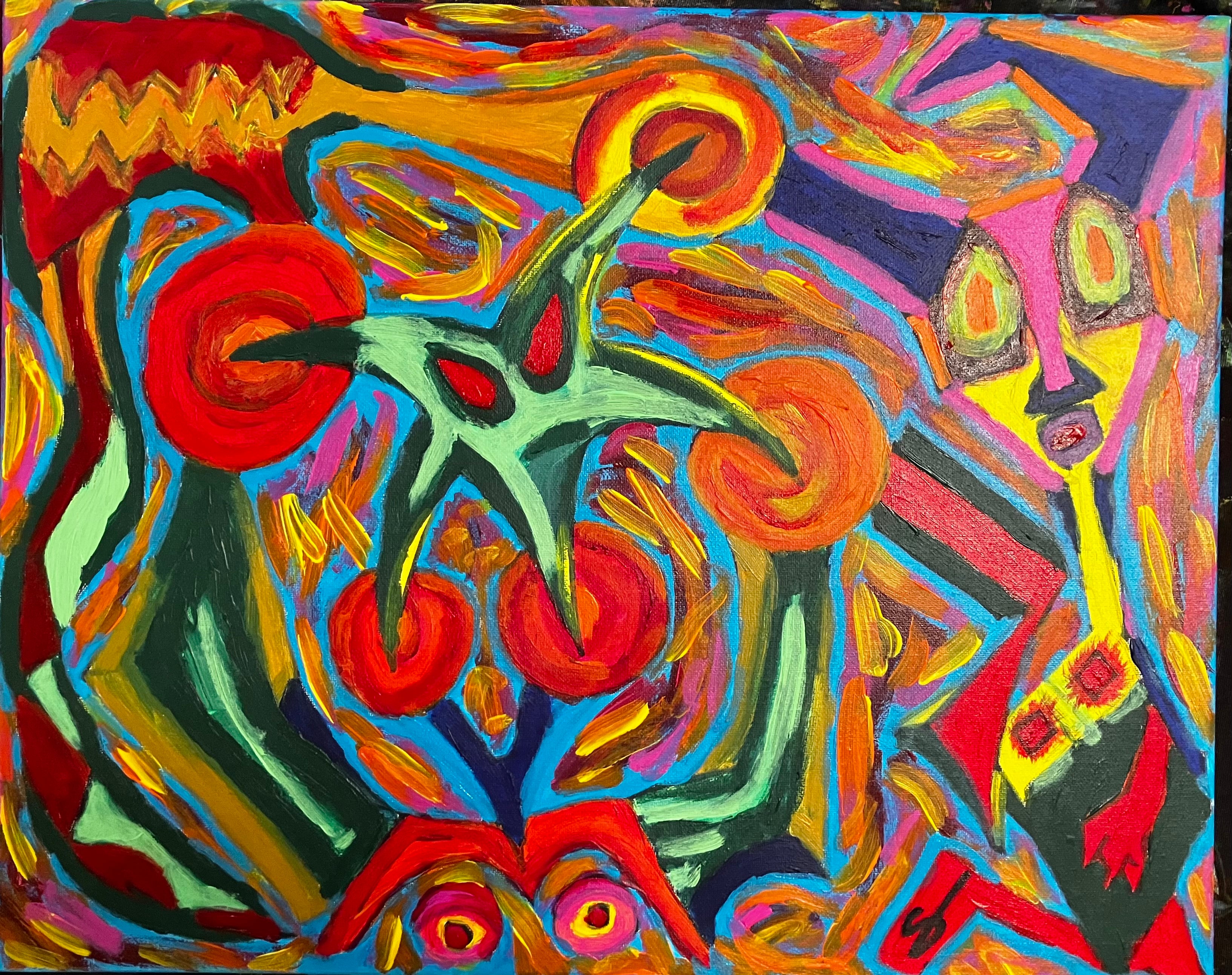 43. The Unicode (Acrylic paint on 16x20 inch canvas; ready to hang)