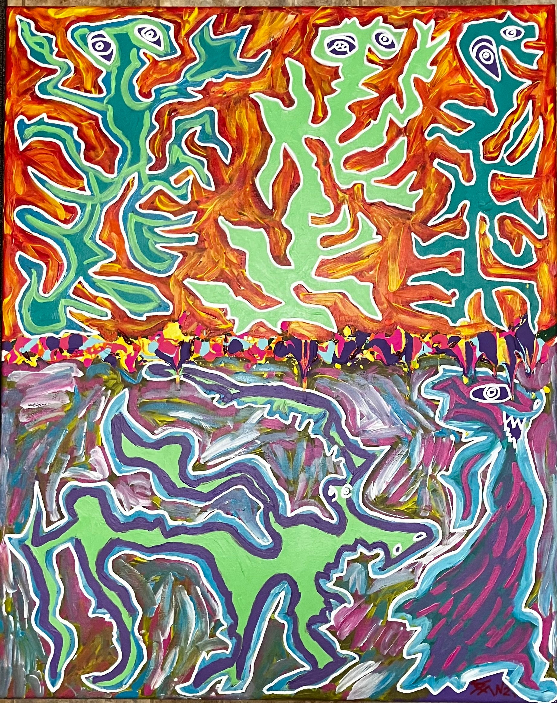 Fire Collection #6 (3/3 triptych): Under The Fire